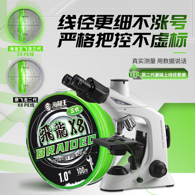 海龙王8编pe线路亚线鱼线主线pe路亚线大力马pe线顺滑远投耐磨钓鱼线 【新升级】飞龙三代100米0.8号