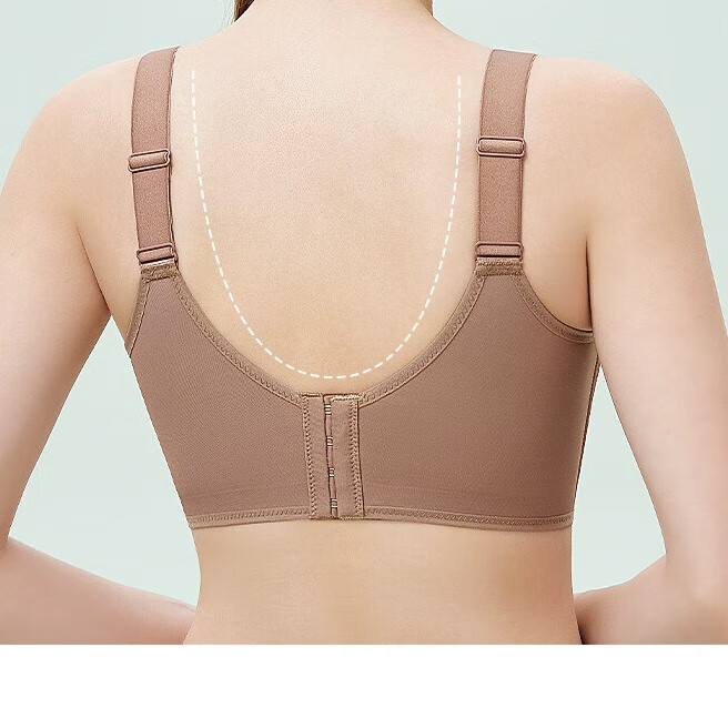 千奈美无痕大胸显小兔耳杯内衣女夏大码薄款无痕收副乳文胸 冰肌肤 85B C