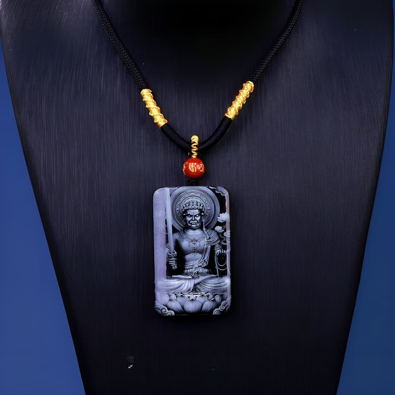 俊山美玉和田玉本命佛平安无事牌12生肖守护神玉石吊坠本命年玉佩男女款 不动明王（生肖鸡）