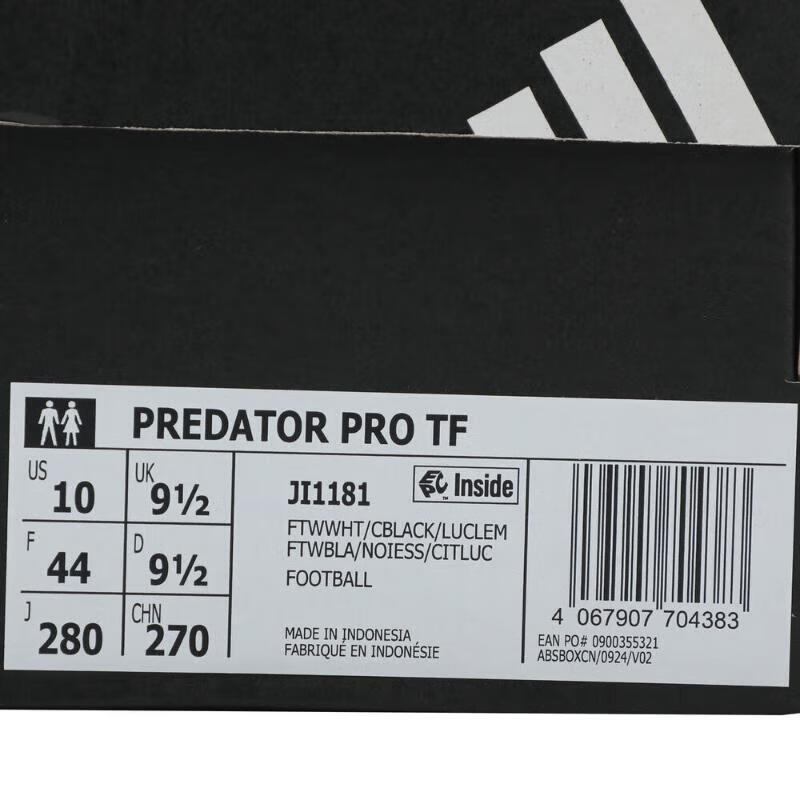 阿迪达斯 (adidas)【滔搏运动】2025年男女PREDATOR PRO TF足球鞋 JI1181 40