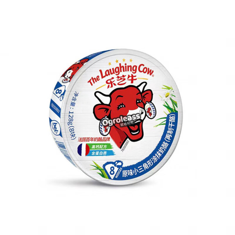 樂(lè )芝牛小三角奶酪小食兒童成人芝士零食乳酪進(jìn)口即食涂抹奶酪小方 小三角奶酪128g*1盒