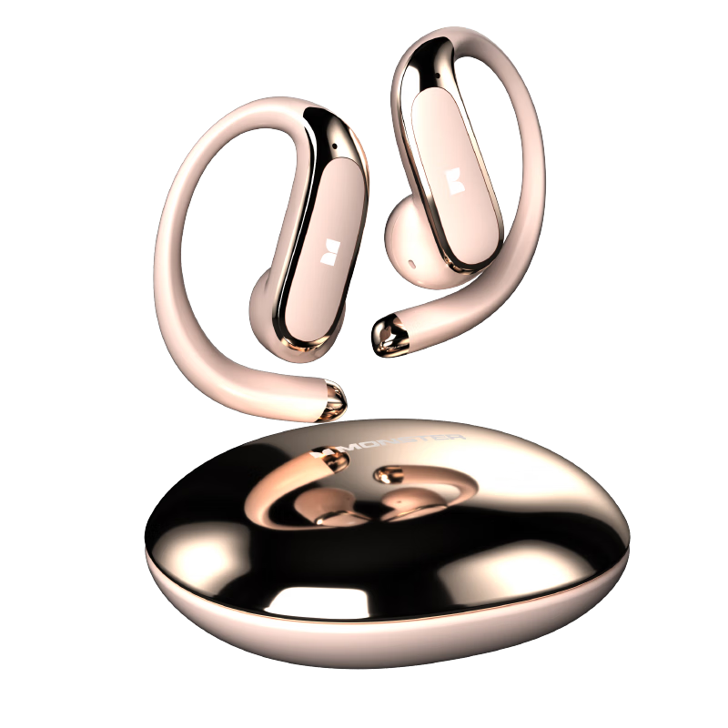 魔聲（Monster）藍(lán)牙耳機(jī)骨傳導(dǎo)概念A(yù)I智能小度真無線掛耳式開放式運(yùn)動(dòng)騎行長續(xù)航適用蘋果D01玫瑰色