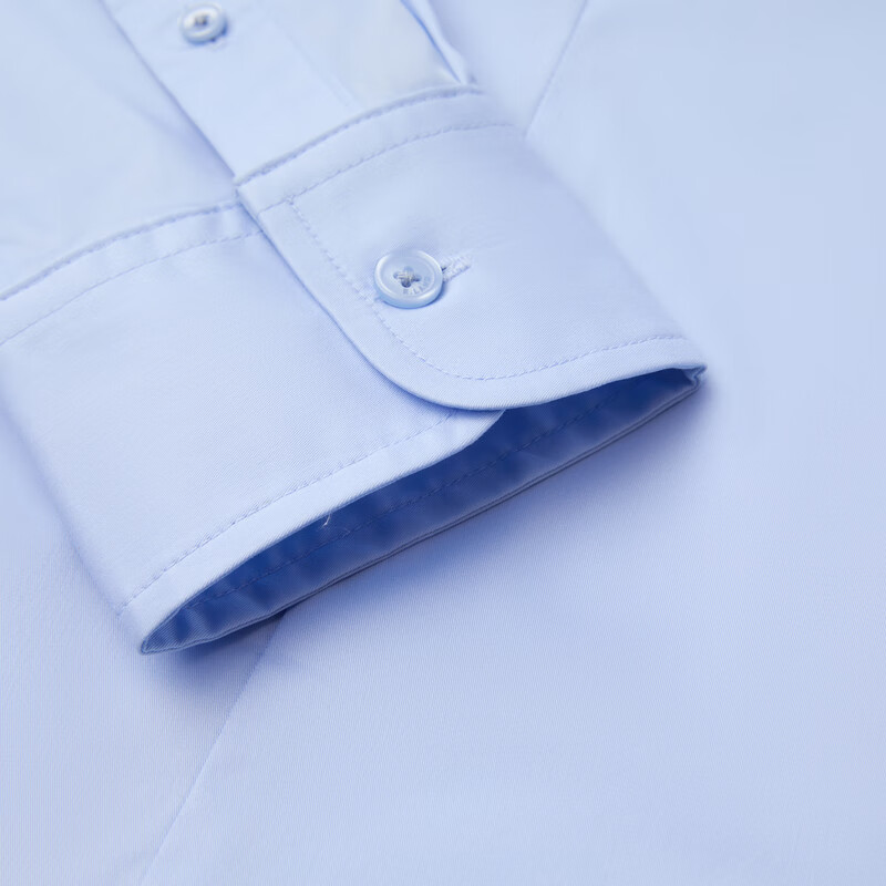 ELAND衣恋衬衫女棉质撞色翻领单排扣长袖上衣2025秋季新款 浅蓝色(51)L/Blue S /160