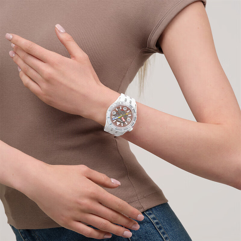 斯沃琪（Swatch）瑞士手表 潜航系列 时尚夜光透视石英腕表生日礼物石英手表 皓月潜航 SSCU09K100