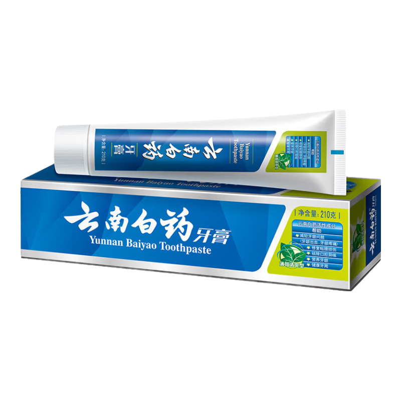 云南白药牙膏清新口气洁净口腔护龈健齿减轻牙龈问题 薄荷清爽型 100g*1支