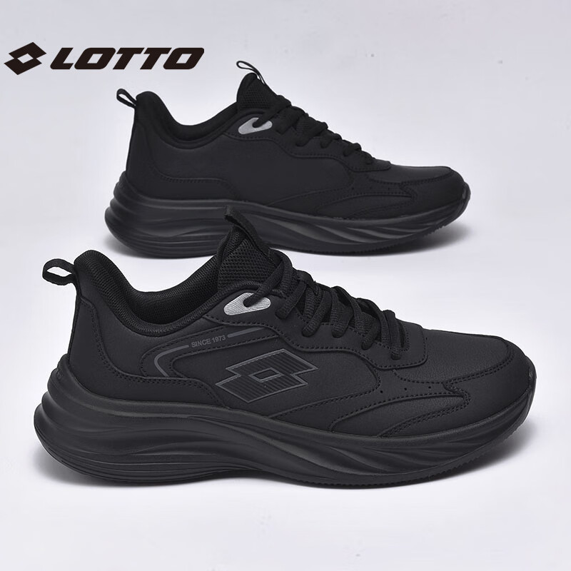 乐途（LOTTO）男鞋秋冬季加绒保暖黑色运动鞋跑步鞋减震休闲鞋慢跑鞋厚底通勤鞋 黑色·男女同款【防泼水皮面】 42 京东折扣/优惠券
