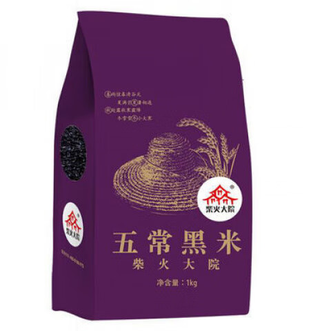 柴火大院 黑米1kg柴火大院內蒙古黃小米低脂精裝富硒即食低糖染色 1000g