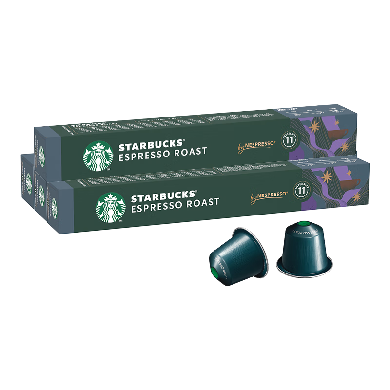 星巴克（Starbucks） 【進(jìn)口咖啡】Nespresso膠囊咖啡美式濃縮黑咖啡多口味可選 重度 濃縮烘焙5.7g*40顆 26年4月