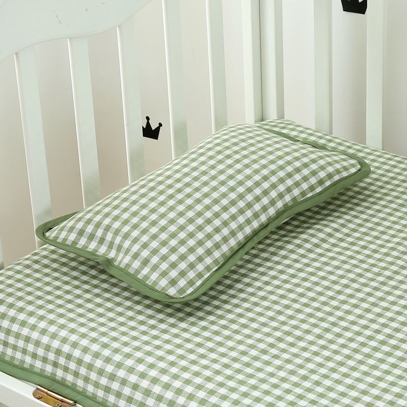亚麻凉席床单 夏季宝宝儿童幼儿园空调席子可折叠水洗婴儿床可定做 绿色