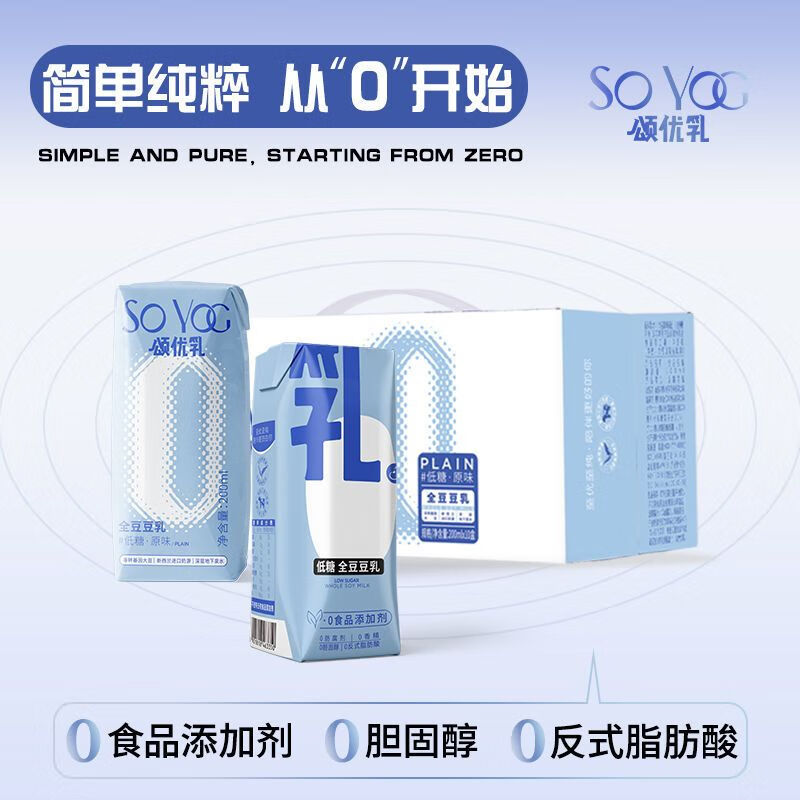 頌優(yōu)乳20盒頌優(yōu)乳低糖全豆豆乳200ml 原味早餐豆?jié){飲品豆奶 豆乳20盒