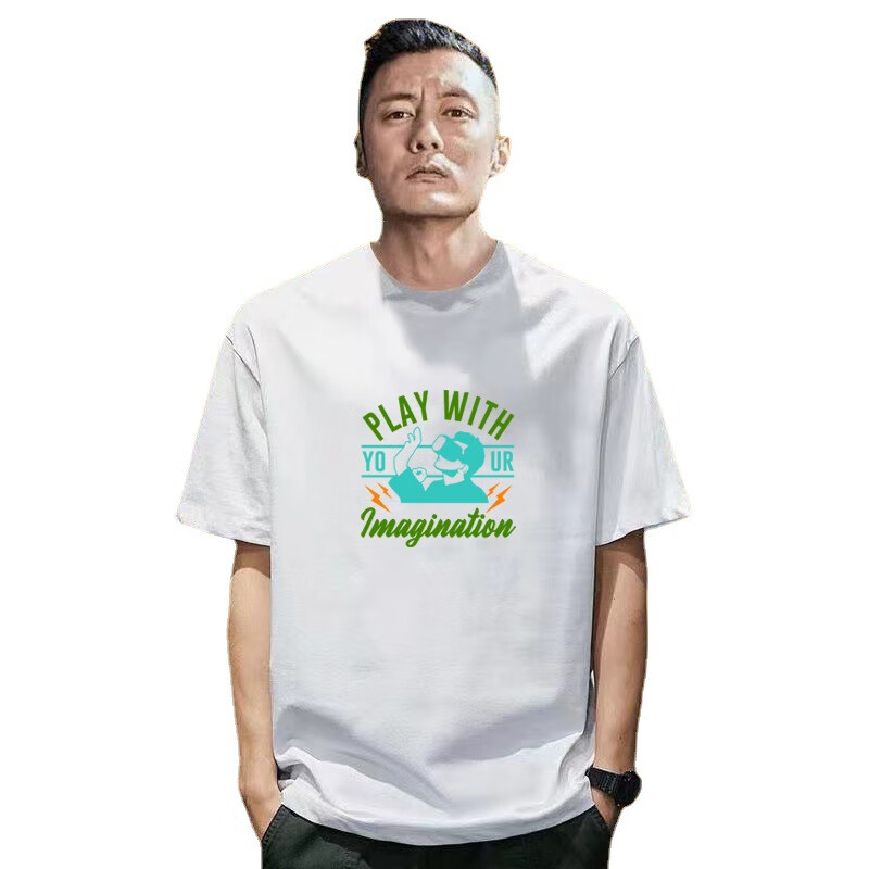 Oversize T-shirt 纯棉短袖t恤男装宽松休闲落肩款打底衫半袖上衣 黑色GUJEE滑板 3XL