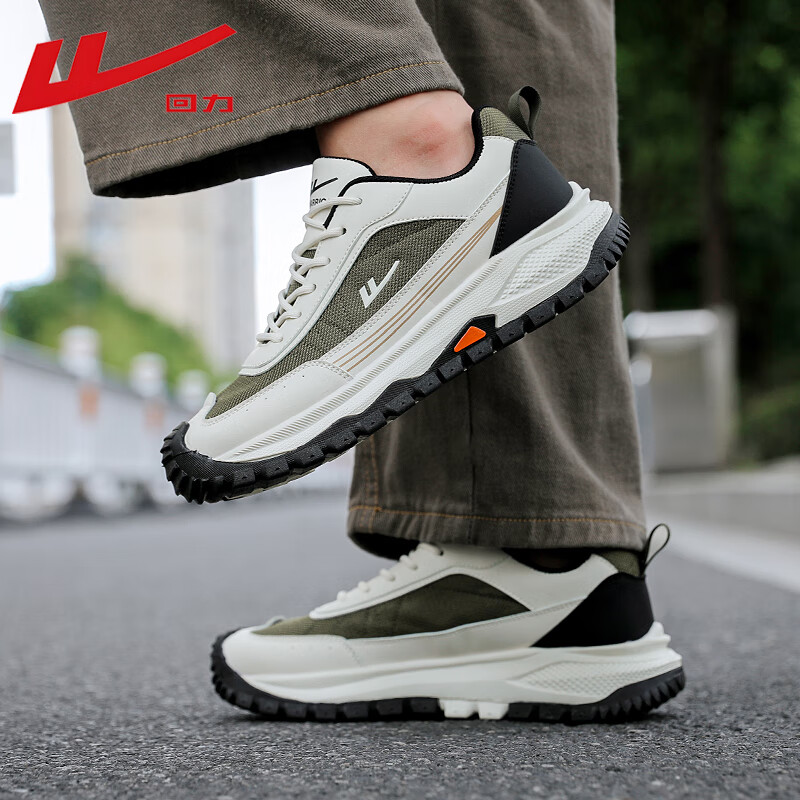 回力（Warrior）健步鞋男运动鞋网面休闲鞋百搭男鞋 WXY(ZA)-5014 米军绿黑 44