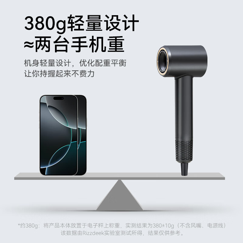 RIZZDEEK【魅丽无限】旗舰款高速吹风机速干电风筒大功率4亿负离子护发家用静音不伤发学生新款 JV01旗舰款-4亿负离子-黑色