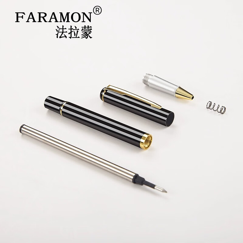 法拉蒙 商务签字笔办公用笔水笔 0.5MM黑金属中性笔广告笔定制 黑色