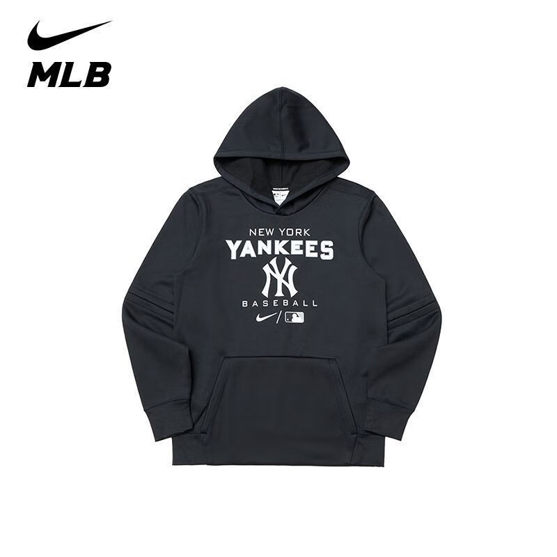 NIKE(耐克)xMLB官方联名青少年纽约洋基队长袖连帽休闲卫衣 青少年款 纽约洋基队-深蓝色 M