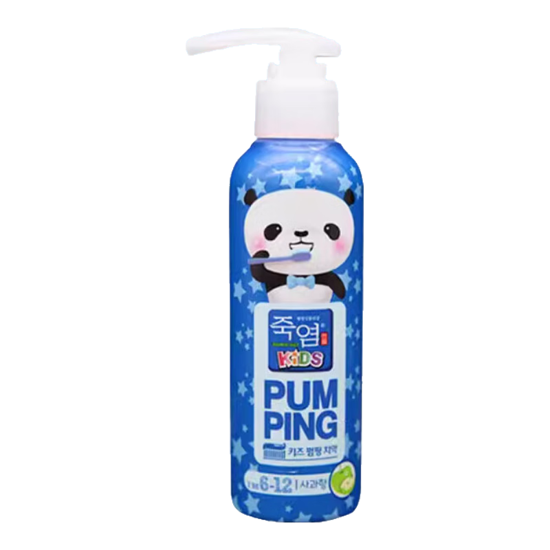 竹鹽韓國(guó)進(jìn)口LG竹鹽 兒童寶寶按壓式液體水果派繽牙膏2-12歲清潔溫和 6-12兒童派繽牙膏160g*1 蘋果味