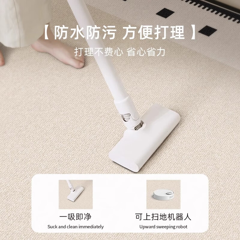 鸿荔达地毯客厅卧室2026新款床边免洗可擦房间防水免打理轻奢高级感地垫 圈绒-黑方公园-透气款 200×300cm【4人沙发通用店长推荐尺寸】