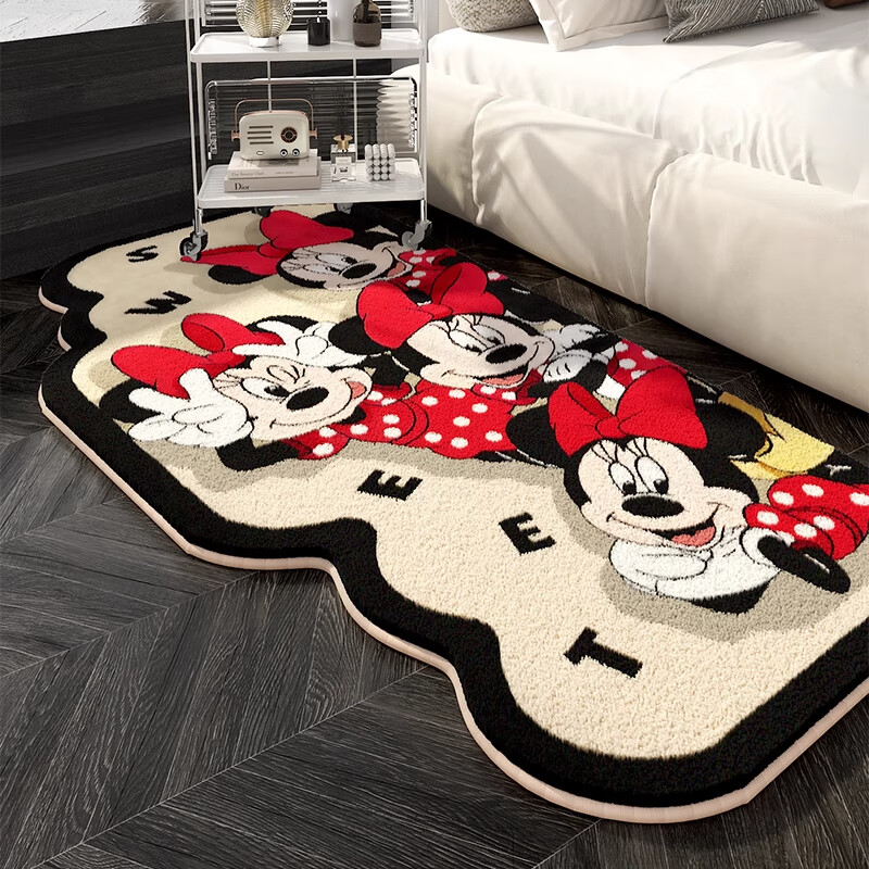 KAYE卡通床边地毯仿羊绒女孩儿童房间加厚地垫家用客厅卧室公主床边毯 FYR-海绵宝宝家族 50X140cm