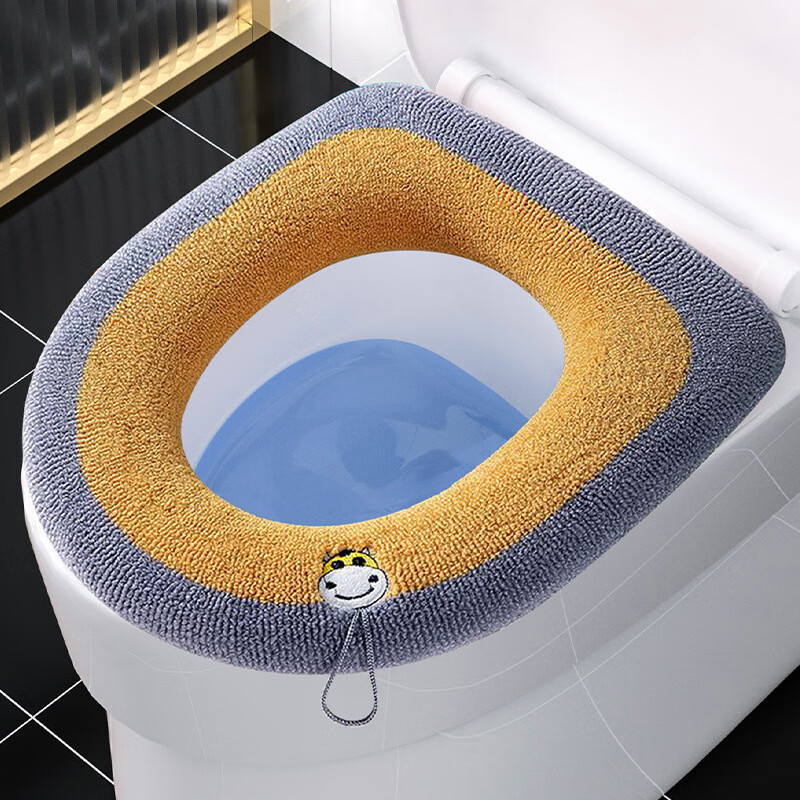 赞璐桐（ZANLUTONG）马桶垫家用厕所四季通用坐便套坐便器大号冬季加厚坐垫马桶圈垫子 加厚提手马桶垫-柠檬橙【1个装】