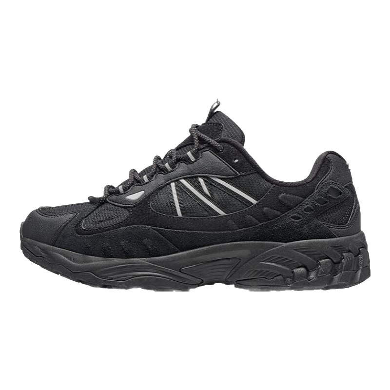 骆驼（CAMEL）漫野2代男鞋女鞋复古慢跑步厚底缓震休闲运动鞋子 4043，黑/银白，男 42