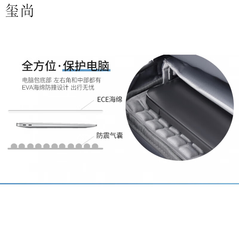 玺尚适用华硕天选7 6Pro笔记本电脑包16英寸FA608锐龙版5/4Plus单肩包 升级双隔层灰色【反光标】气囊防 17.3英寸