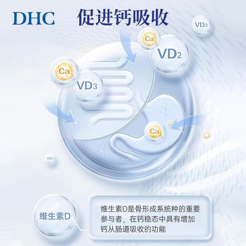 DHC维生素d片进口成年人青少年孕妇中老年男女士促进补钙补d3 1000IU 4袋装(4个月量)