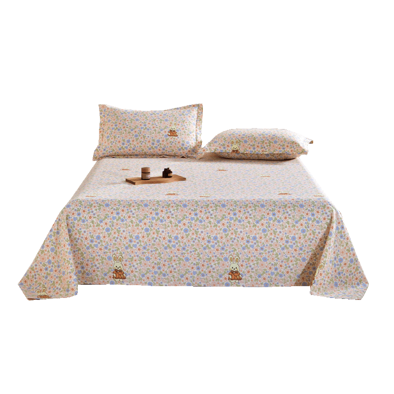 红豆原棉加厚老粗布床单单件四季家用单人宿舍被单床罩1.6*2.3米繁花