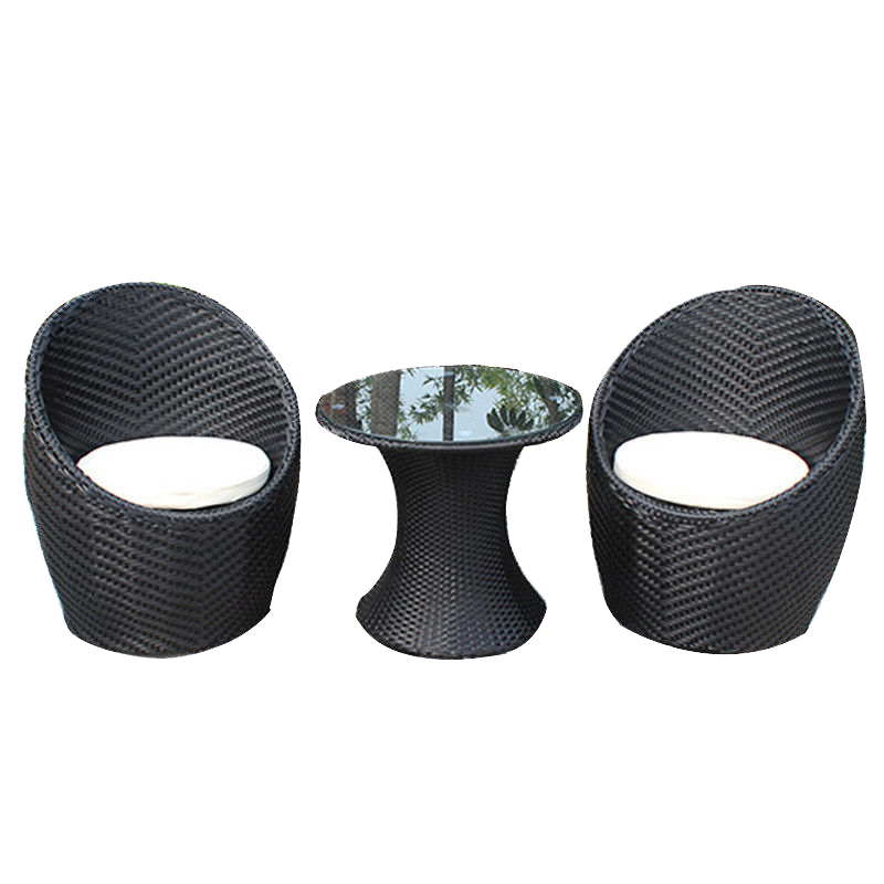 尚伦SunRoy 室外阳台三件套休闲桌椅 庭院桌椅藤编桌椅组合户外腾椅家具 阳台三件套【2+1】