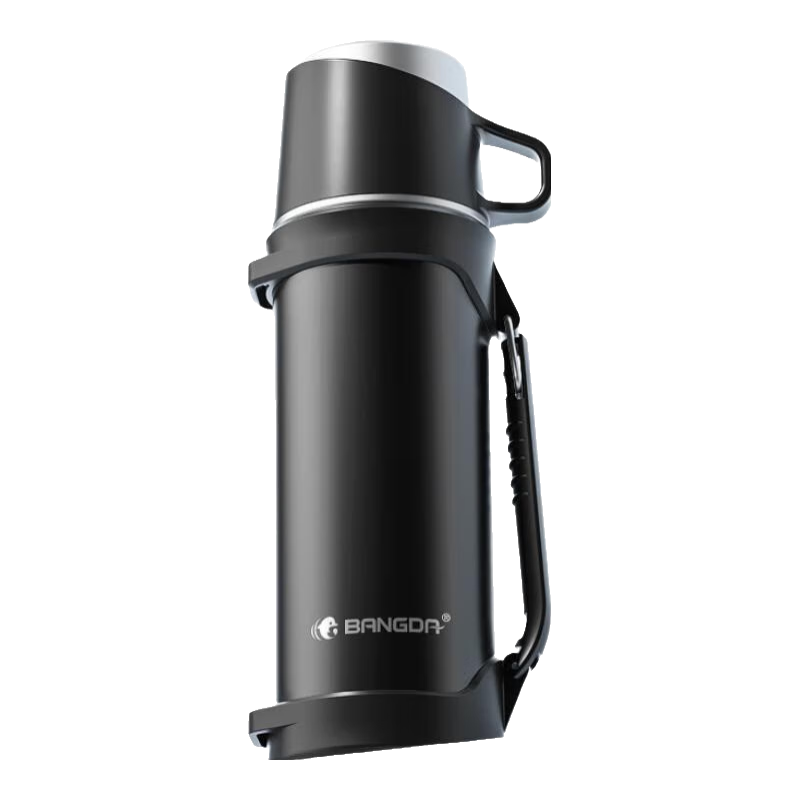 邦达（bangda） （BDH55）便携式户外保温壶杯学生热水瓶316不锈钢保温暖水壶 黑色 1200ml