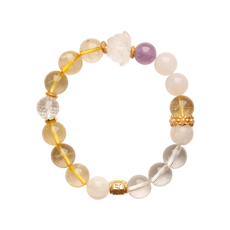 灵机生活馆麦玲玲代言五行绿发晶转运珠貔貅手链海蓝宝白幽灵手串新年礼物 【缺金】五行补金貔貅发晶手链