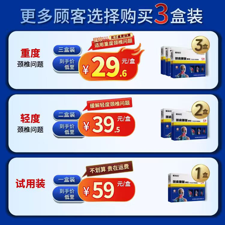 杨宋氏颈椎贴颈椎病专用贴膏压迫神经头晕手麻脖子颈肩疼富贵包消除贴膏 【1盒】贵在运费不推荐