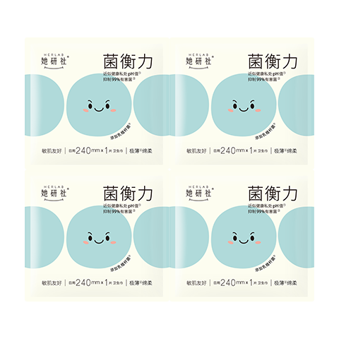 她研社经期卫生巾姨妈巾 均衡力超薄弱酸抑菌干爽不漏不敏痒  试用装京东好物日用240mm单片装4片