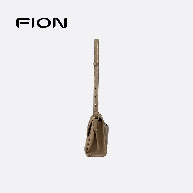 菲安妮(FION)植鞣皮牛皮包包女款2025年小众高级感托特包单肩包生日礼物 奶咖色