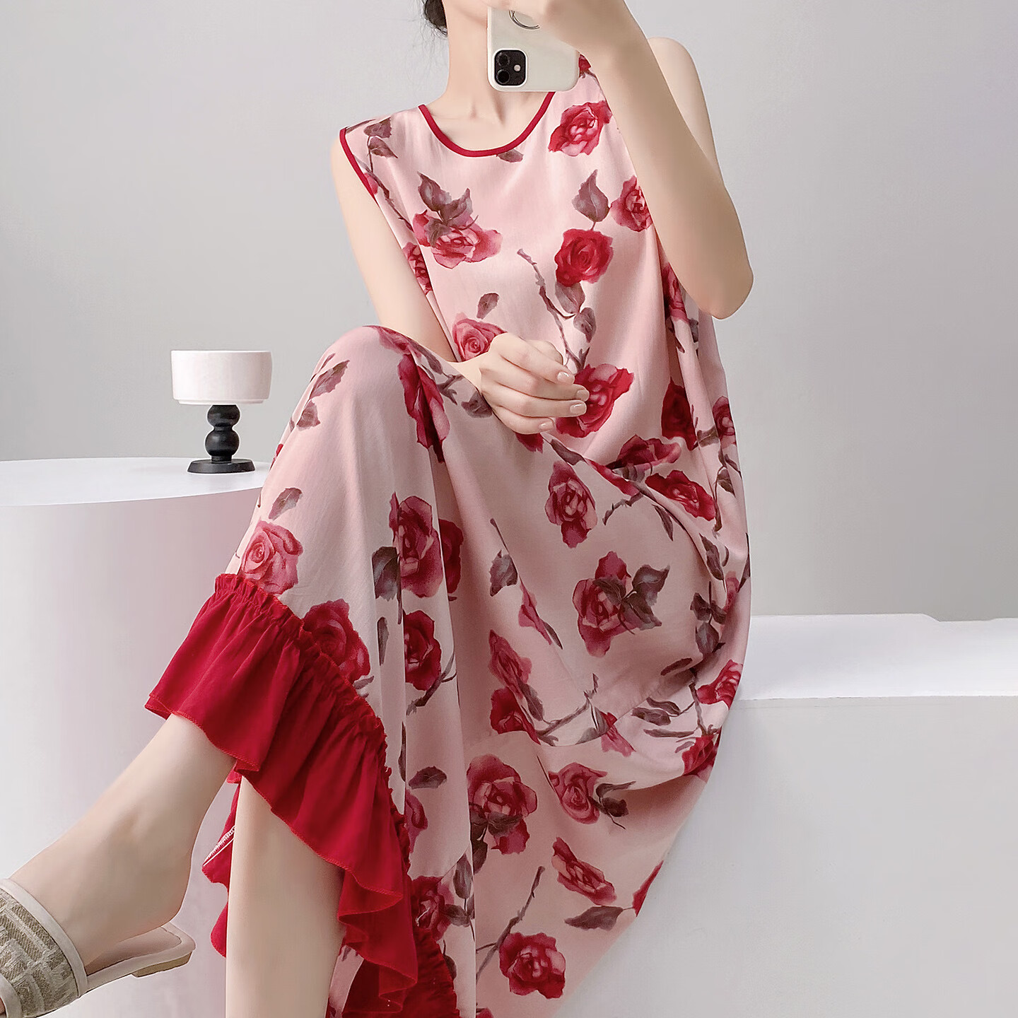 【优选好物】2025年新款新中式国风背心睡裙女夏薄款棉绸家居服可 背心裙-琵琶行 裙长120(适合160身高以下 均码