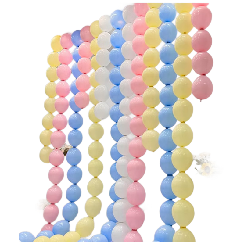 京唐6寸尾巴球馬卡龍彩色氣球串生日派對裝飾多巴胺節(jié)日會場場景布置
