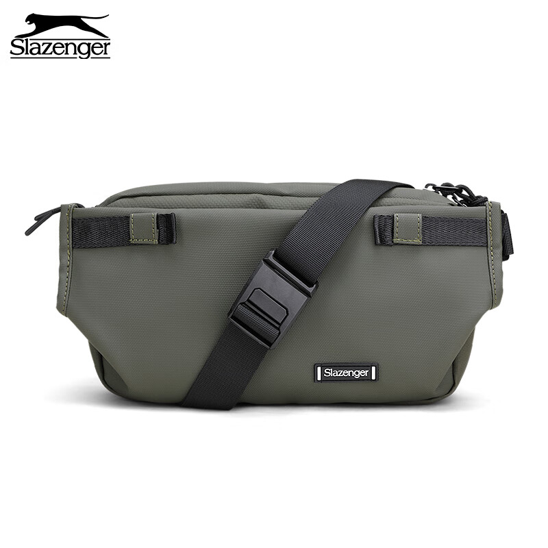 史萊辛格（Slazenger）slazenger斜挎包男女運動(dòng)休閑單肩包大容量胸包腰包手機包胸包潮 橄欖綠