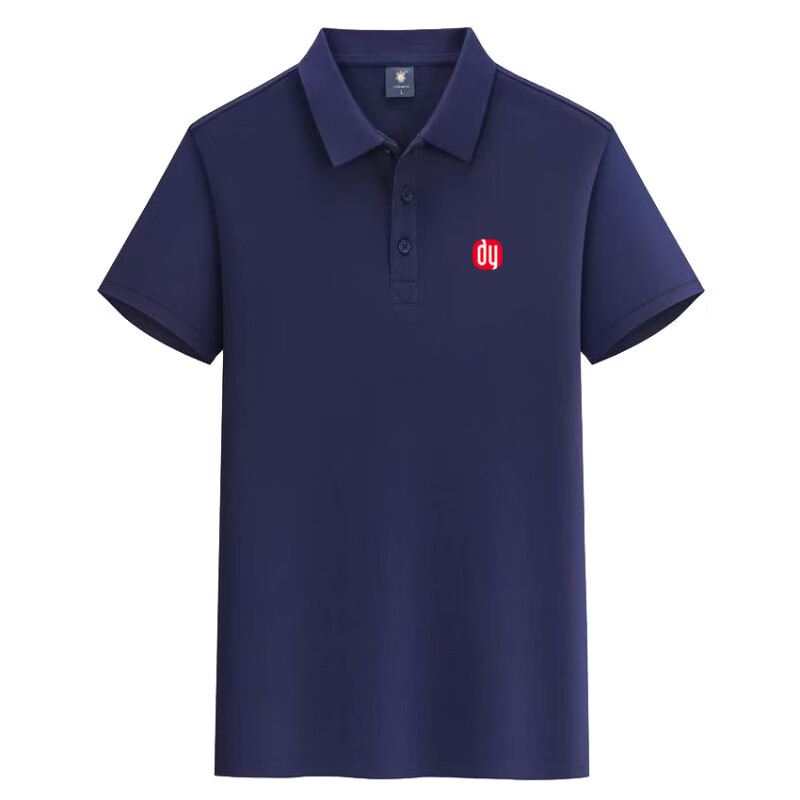 銀昕貝殼找房工作服短袖德祐定制新款貝殼翻領(lǐng)polo衫工裝企業(yè)T恤印字 德佑棉/藏青色 2XL