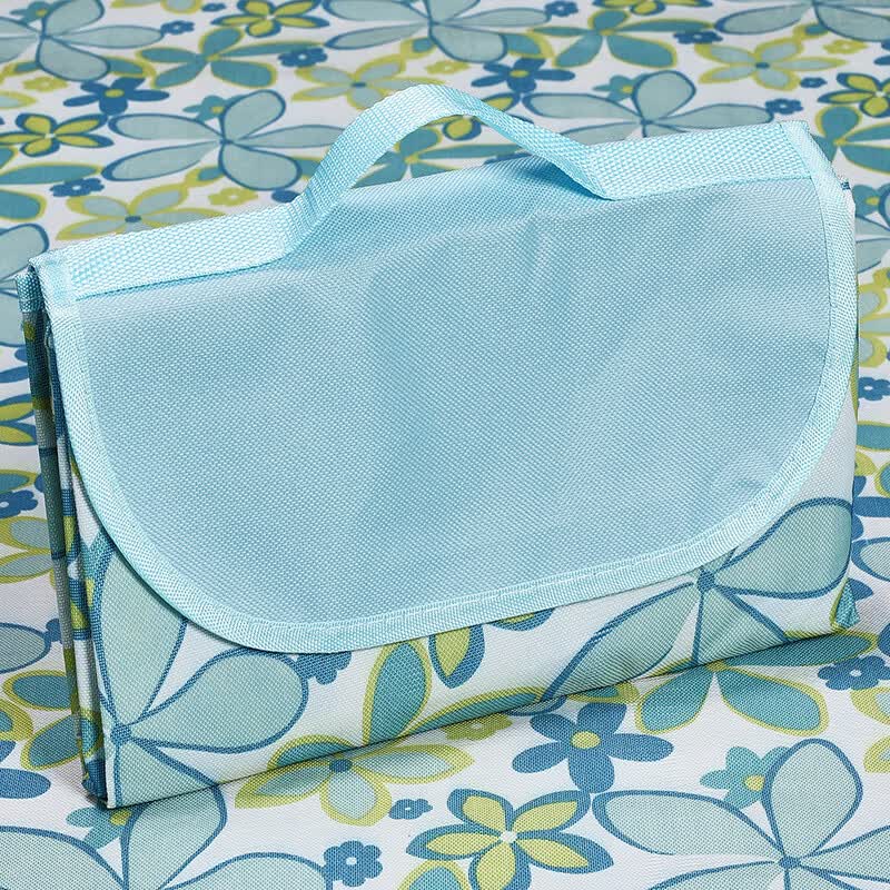 【精选直发】野餐垫牛津布垫野餐布户外用品便携防水野炊郊游帐篷 蓝百合【牛津布】 150*100cm