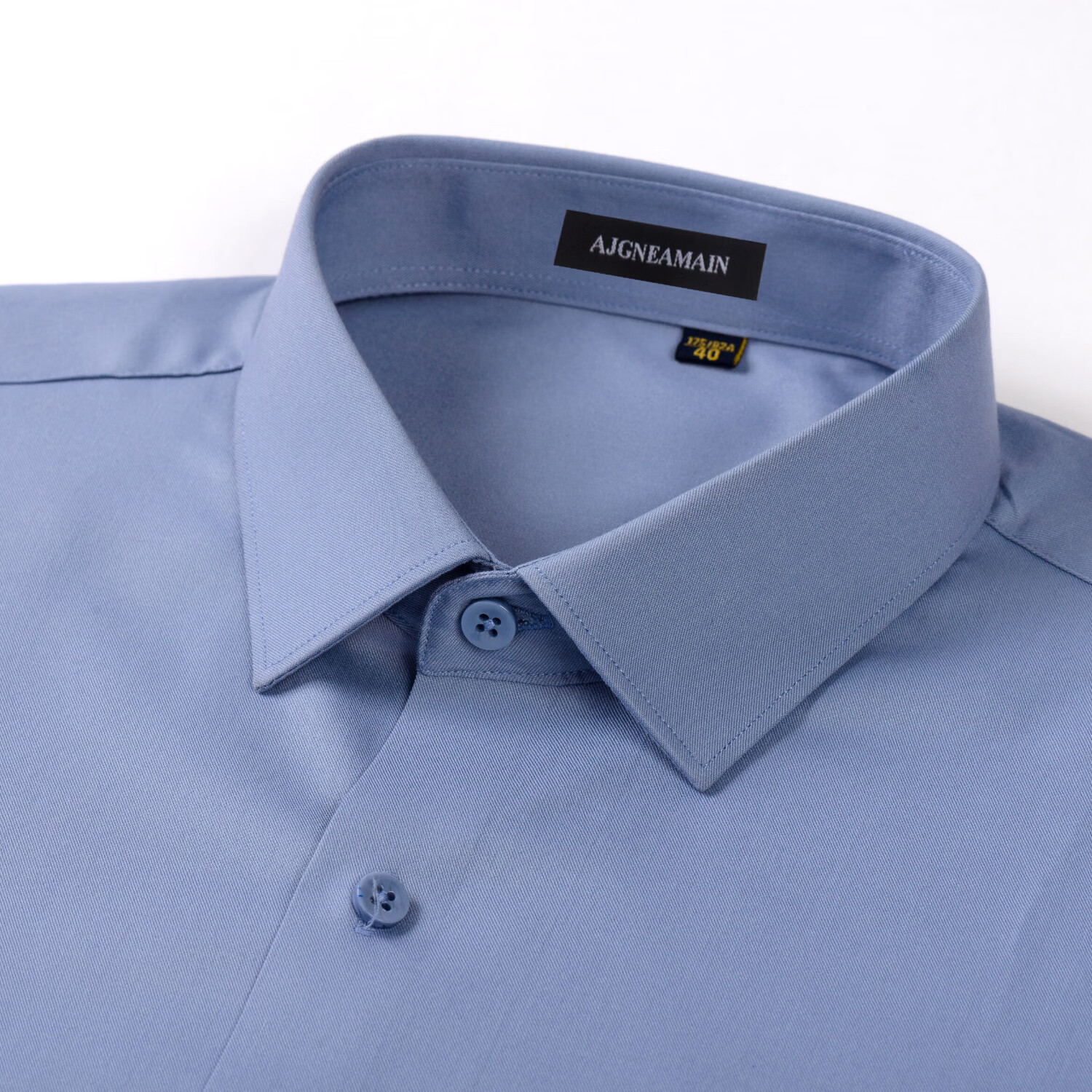 乔亚意大利轻奢品牌男装商务职业正装衬衫白领干部免烫短袖男工作衬衣 2138-5雾灰【桑蚕丝免烫抗皱】 39 码 【建议125-135斤】