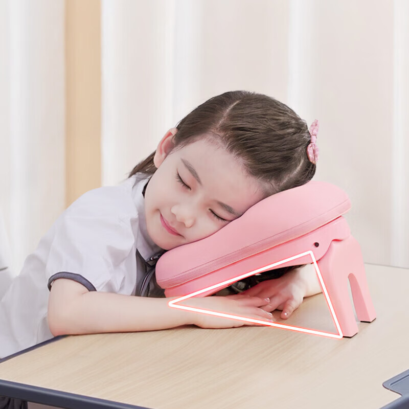 茶礼世家午睡枕小学生趴睡枕头可折叠便携抱枕儿童教室课桌上睡觉趴趴枕 天空蓝【冰丝枕套】送收纳袋 25cm*17cm 含枕芯 升级竹炭款