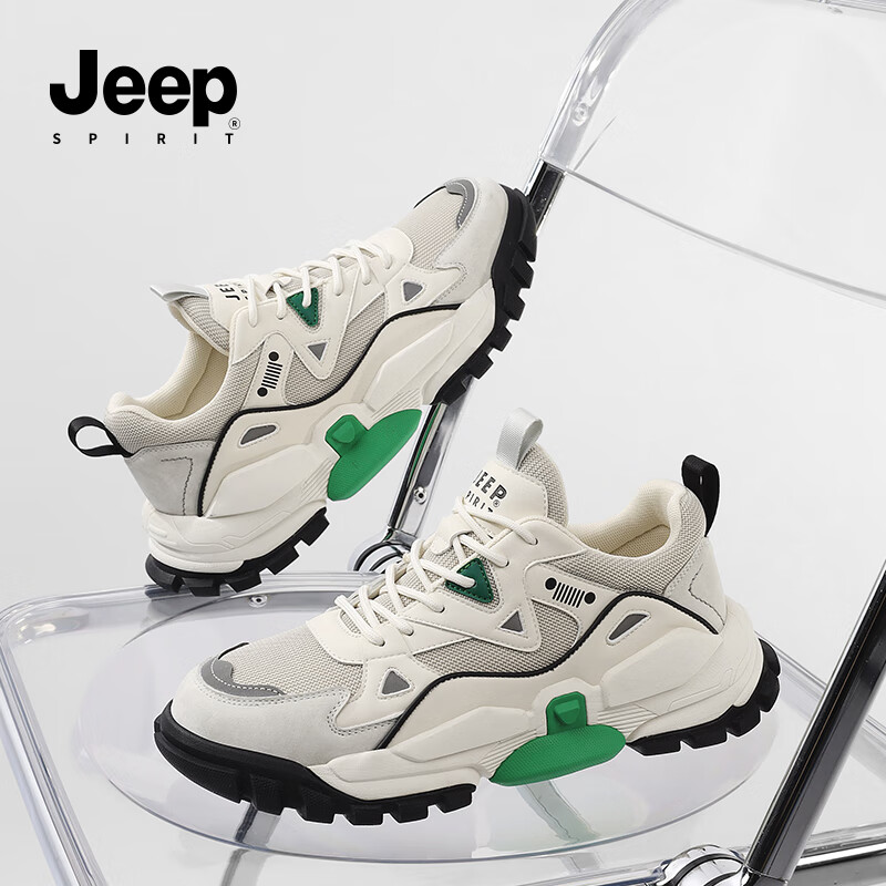 ���ڲ�����JEEP SPIRIT����Ь����Ь2025���ļ��¿���ʿ͸�����������˶��ϵ�Ь�а�Ь�� ��ҫɳ���ļ�˫���� J913950096 42