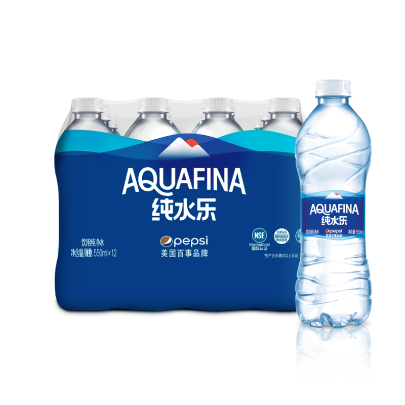 概率券、限地区：百事可乐 纯水乐 饮用天然水饮用水 550ml*12瓶*2件 5.38元