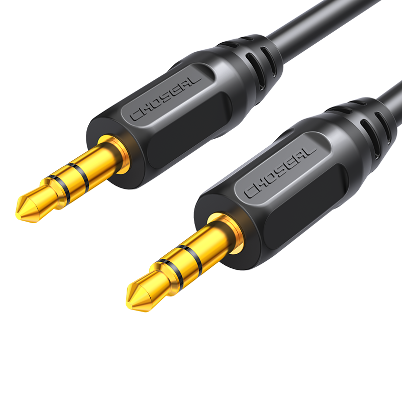 CHOSEAL 秋叶原 QS3210 3.5mm AUX音频线缆 0.5m 经典黑