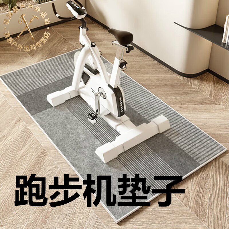 筏芯健身車地墊跑步機墊子橢圓機防滑墊靜音減震專用隔音地毯 卡都1N 200*100cm