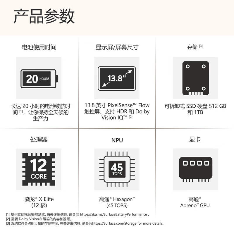 微软（Microsoft）国家补贴 全新Surface Laptop第7版 骁龙X Elite 16G 512G亮铂金 轻薄商务本触控笔记本电脑AIPC
