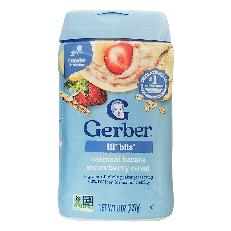 嘉宝（GERBER）新品嘉宝配方米粉A2β-酪蛋白益生菌高铁婴儿米粉营养好吸收 3段草莓香蕉燕麦米粉 227g