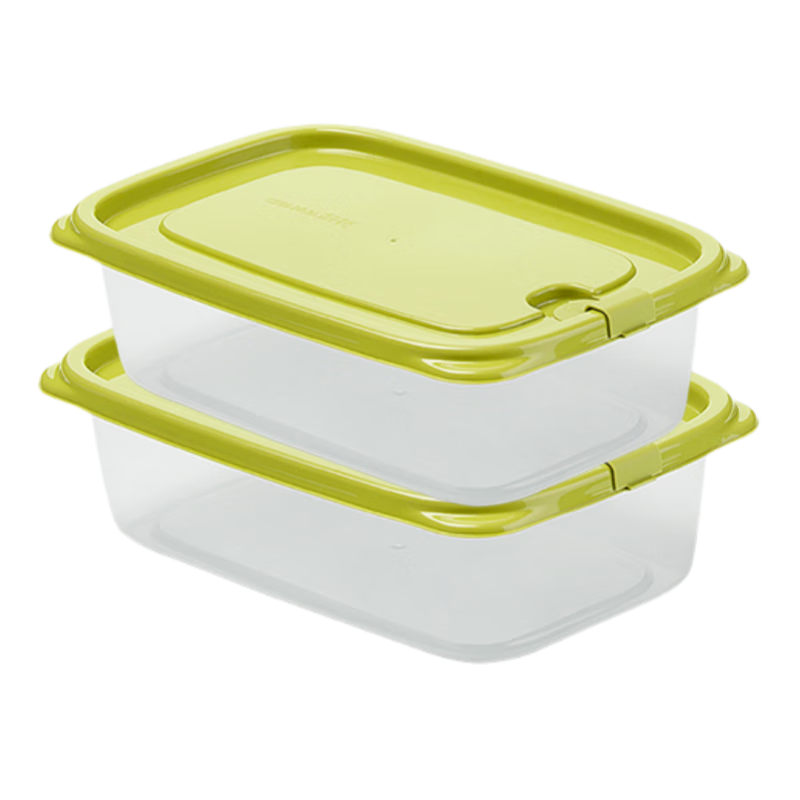 茶花(CHAHUA)保鮮盒套裝冰箱冷凍水果盒大號家用飯盒收納盒 1200ml 2個裝