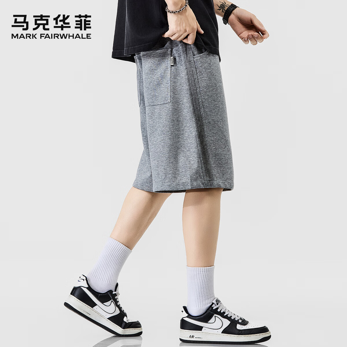 马克华菲高级感休闲短裤男潮牌美式五分直筒裤子2025夏新款宽松运动中裤男