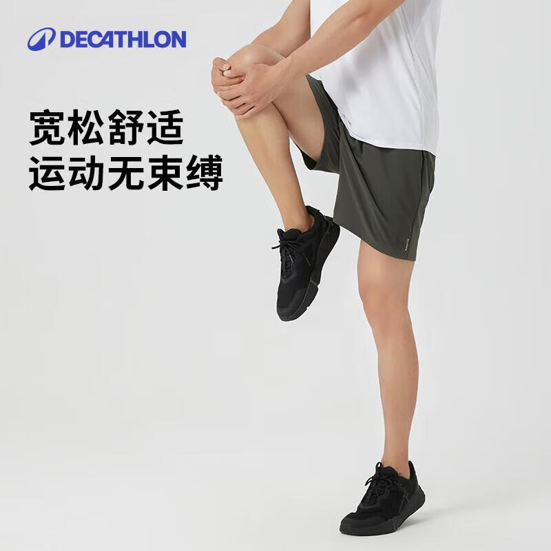 迪卡侬短裤男运动速干裤宽松训练健身跑步2432300经典黑(无内衬)XL