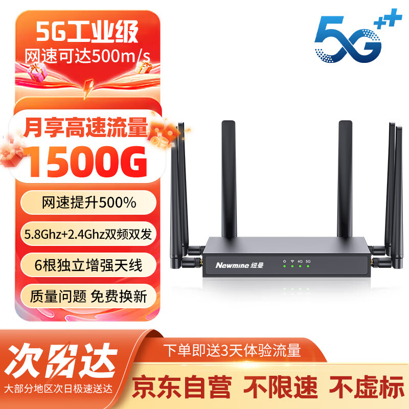 纽曼5G无线路由器随身WiFi移动工业企业级CPE转有线转wifi无限网卡免拉宽带全国通用流量2025款